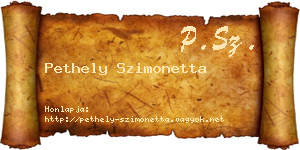 Pethely Szimonetta névjegykártya